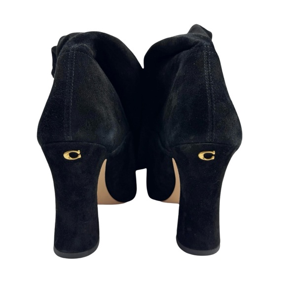 Coach Cece Black Suede Tall Boot in Box Womens 7.5 Pull-On Knee High Logo - Picture 5 of 9